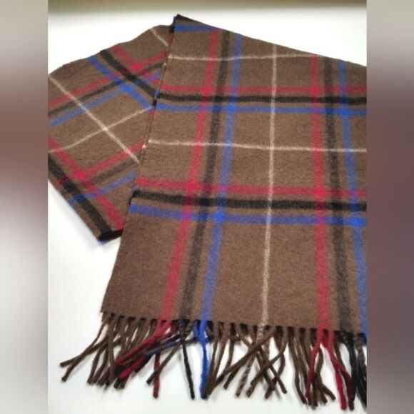 Cashmere Wool Fringe Winter Scarf Plaid - Picture 10 of 12